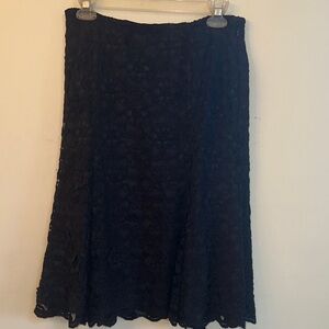 Ann Taylor Black Lace Beaded Evening Skirt Size 4
